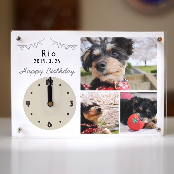 置き時計 写真時計  グッド写真時計 アクリル製 お気に入りの写真で作る オーダーメイド ウチの子 自慢 ペット 写真 犬 猫 ウサギ 鳥 |  | 03