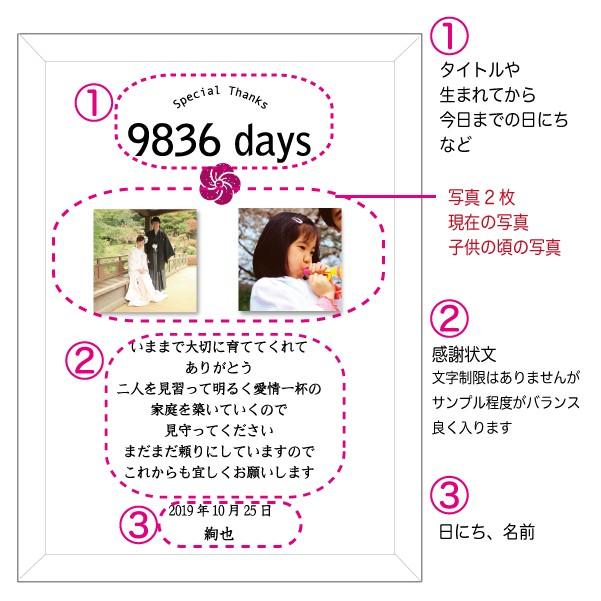 ガラス 子育て感謝状 結び花 | 写真印刷 結婚式両親プレゼント 子育て