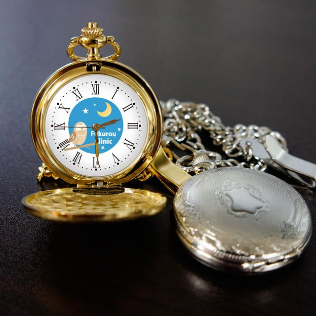 最終お値下げ！ 鳩時計(保証書付き) 会社ロゴ 蓋付き 懐中時計 オリジナル時計 企業ロゴマーク 校章 卒業
