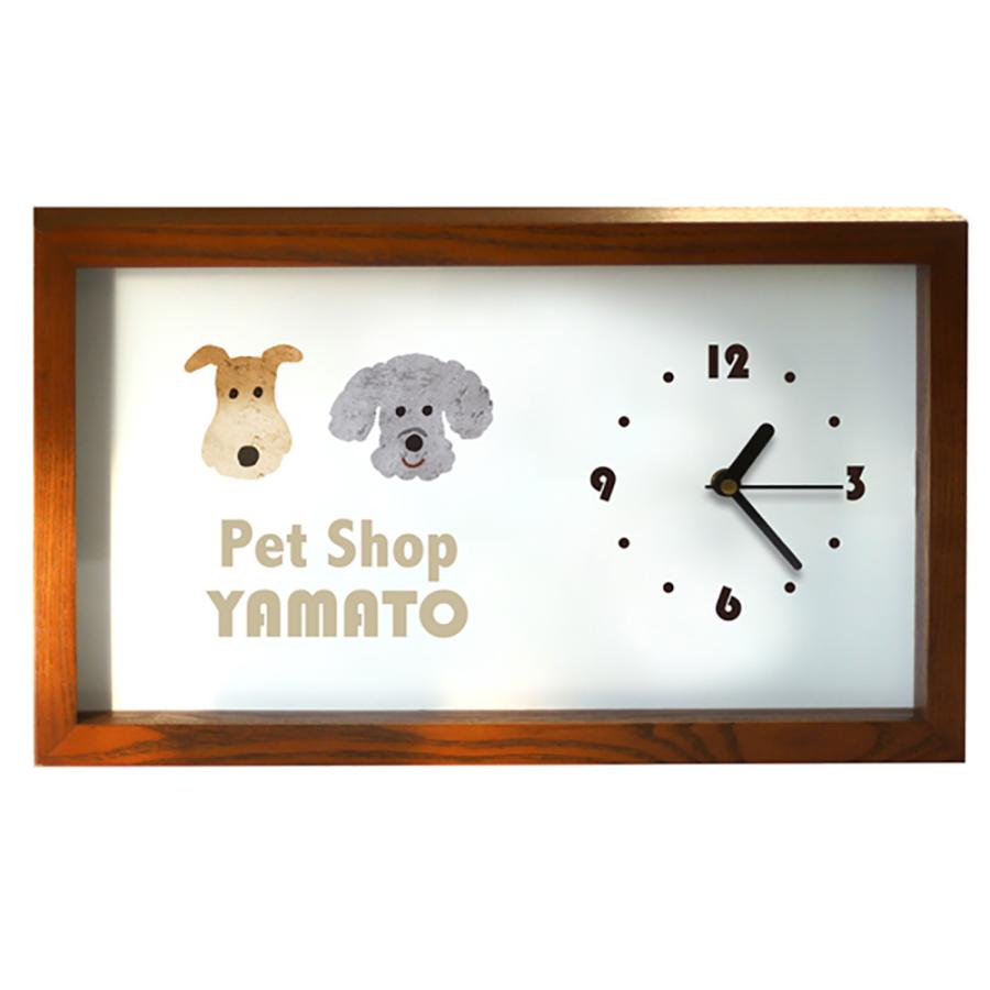 会社ロゴ時計 長方形フレーム木製時計 オーダーメイド オリジナル 企業