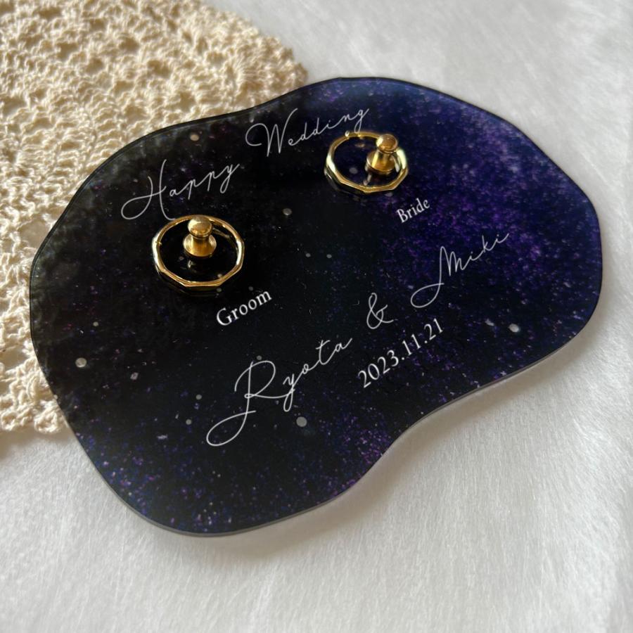 リングスタンド　匿名配送　ハンドメイド　月から星が飛び出すデザインリングスタンド リングスタンド 月から星が飛び出すデザインリングスタンド AKデザイン