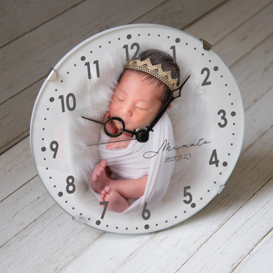 定価 テーブルクロック フォトプリント時計 ニューボーンフォトで作ろう 出産内祝い ベビー記念グッズ Materialworldblog Com