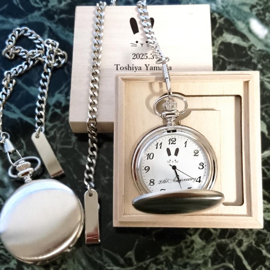 会社ロゴ 懐中時計 木箱入り 文字盤や木箱にオリジナル印刷ができる