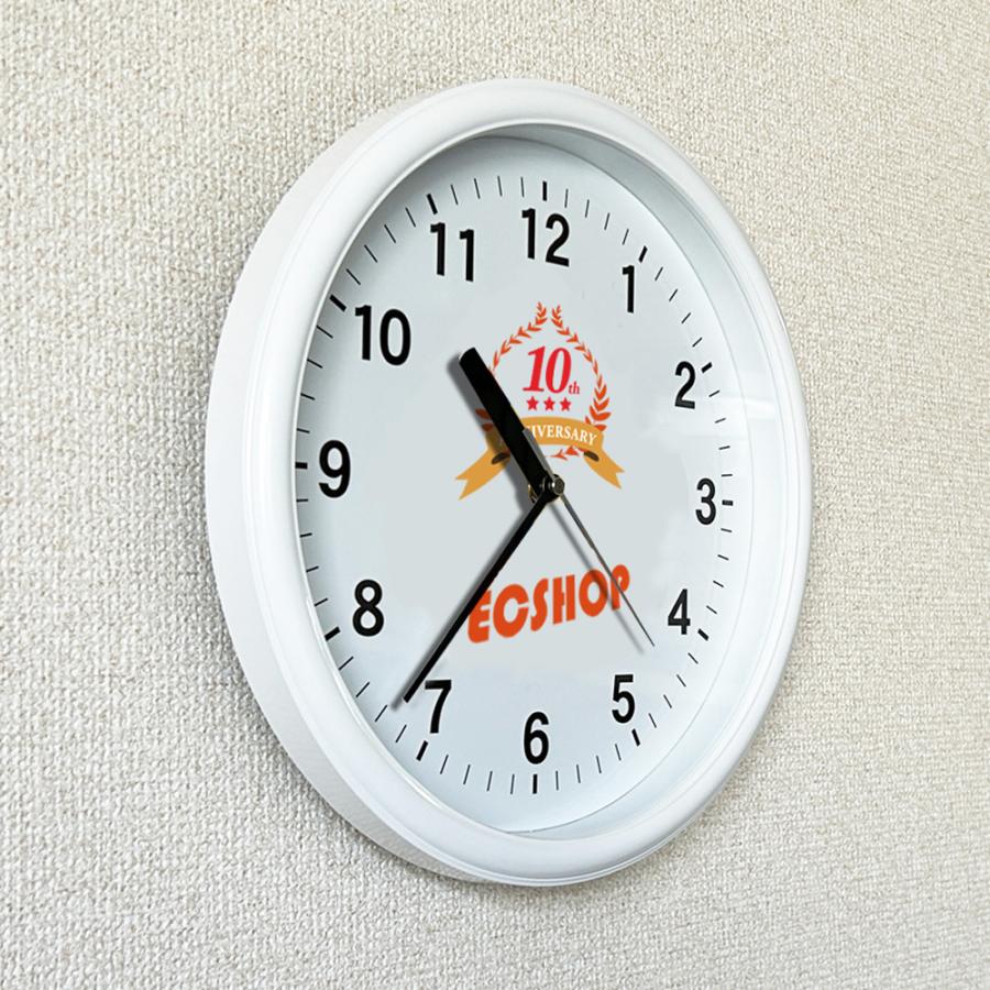 会社ロゴ時計 白枠31センチ壁掛け電波時計 オリジナル時計 オーダー
