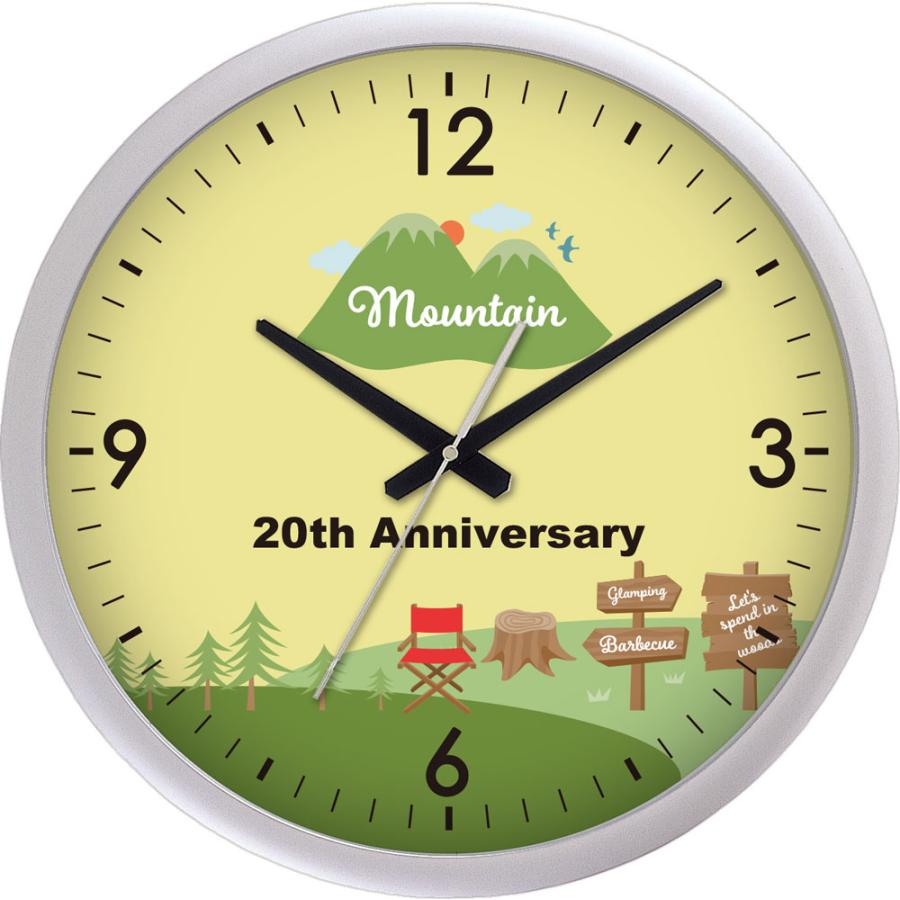 会社ロゴ 電波時計 シルバー枠 42cm 壁掛け時計 オリジナル時計