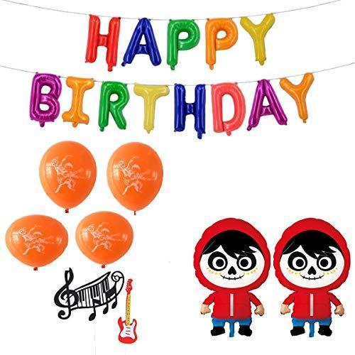 リメンバー ミー 誕生日 飾り付け パーティー セット Coco ディズニー キャラクター 可愛い 子供 女の子 男の子 オレンジ レッド Happy 有名人芸能人