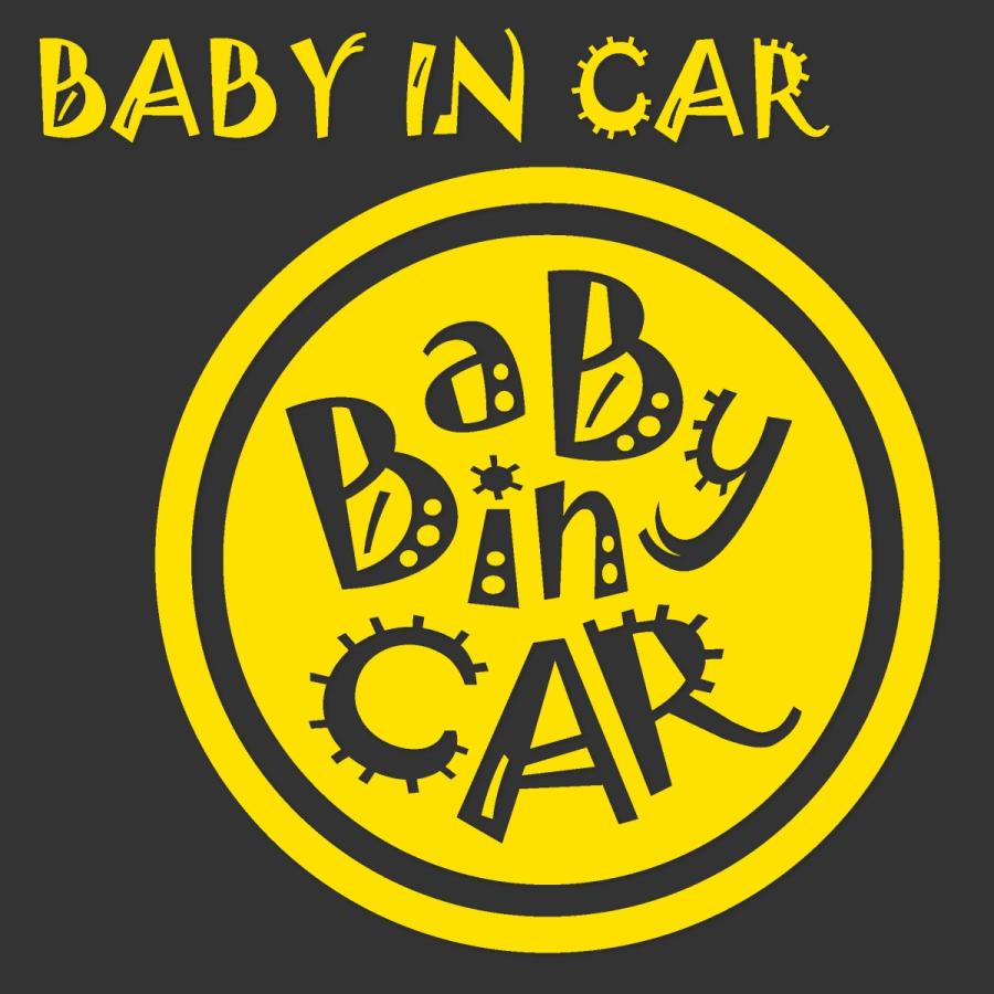 BABY IN CAR ベビーインカーステッカー ポップなサークル お試し