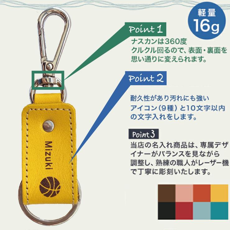 本革 名入れ キーホルダー ネーム 名前入り レザー メンズ スポーツ