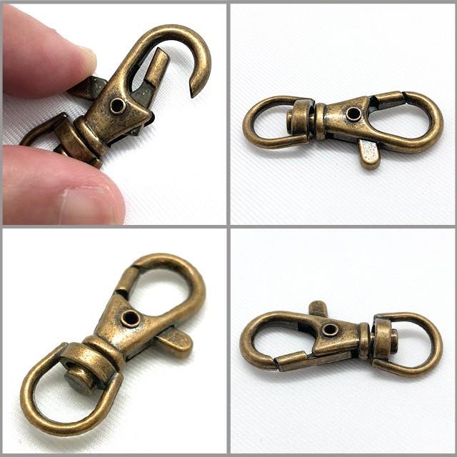 アンティークゴールド レバー ナスカン 1個売り 直径3.8cm キーホルダー 小物 フック 金具 付属 オプション|starland1010|03