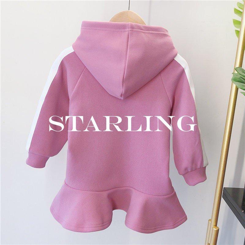 ワンピース パーカーワンピース キッズ 子供服 こども服 英字 英語 長袖 フードつき プルオーバー おしゃれ 可愛い かわいい カジュアル 女の子 定番