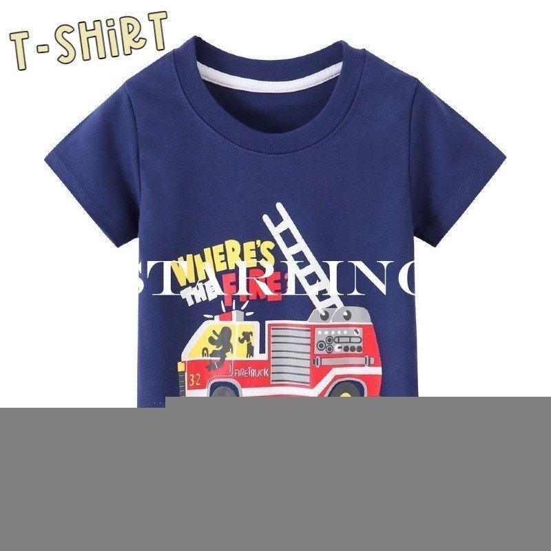 Tシャツ キッズ ベビー 子ども服 男の子 女の子 半袖 トップス ラウンドネック イラストプリント 消防車 プルオーバー カジュアル おしゃれ かわ Nn21 Top Starling 通販 Yahoo ショッピング