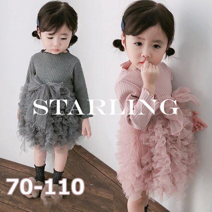 ワンピース チュニック 子供 長袖 春秋冬 女の子 子ども 子供服 ベビー服 チュールスカート キッズ オシャレ 保育園 韓国子供服 1歳2歳3歳4歳5 歳 Z Starling 通販 Yahoo ショッピング