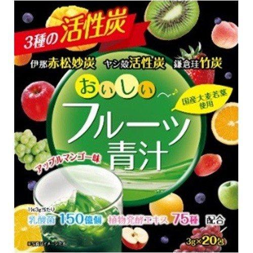 おいしいフルーツ青汁 3種の活性炭 3g×20包 ＊ユーワ : 4960867006255 