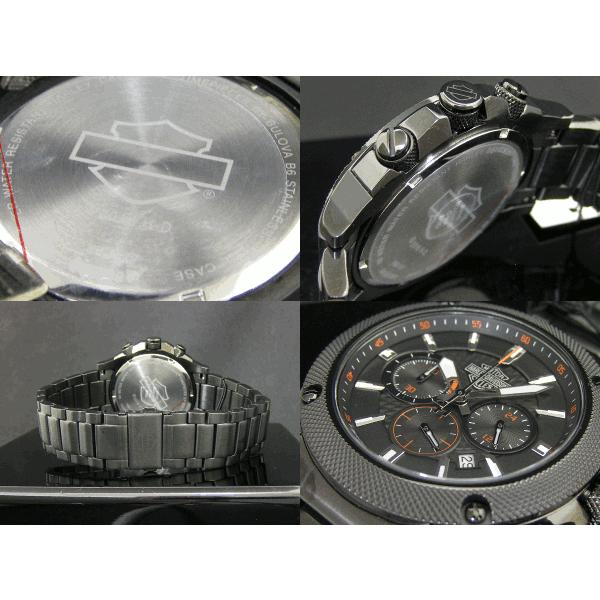 Harley Davidson ハーレーダビッドソン ブラック メンズ クロノグラフ ウォッチ 腕時計 78B127
