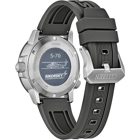 シチズン 逆輸入 エコドライブ 円形計算尺搭載 プロマスター シコルスキー S-70 CITIZEN BJ7004-43H メンズ ウォッチ 時計 200m防水の画像