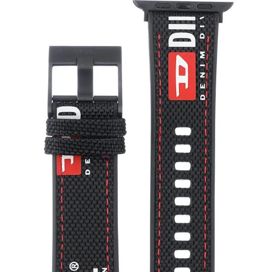 DIESEL ラバーベルト Apple Watch対応 ブラック DIESEL ディーゼル アップルウォッチ用バンド 替えベルト ラバー