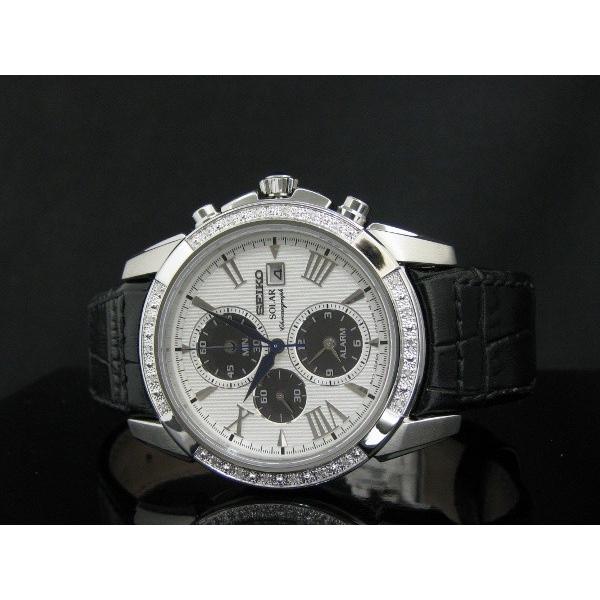 SEIKO SSC311 セイコー 22Pダイヤモンド ソーラー アラーム クロノ  