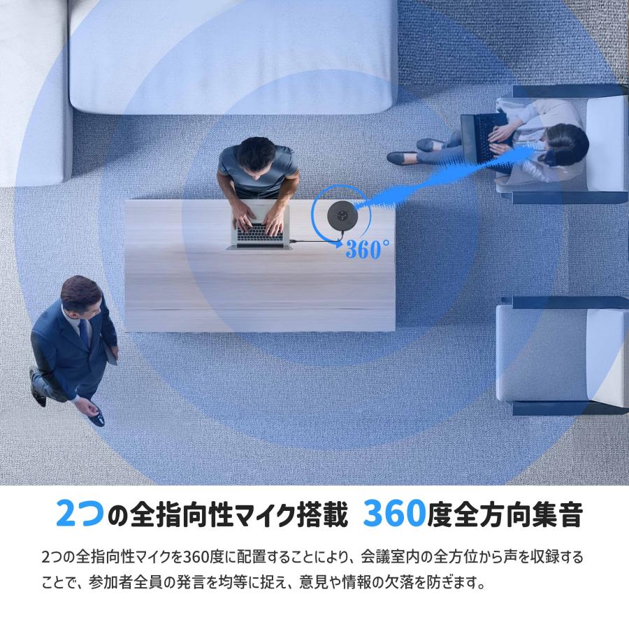 【40%OFF+ポイント高還元|特典2点付】 EMEET M1A スピーカーフォン ZOOM認証済 会議用 ノイズキャンセリング 全方向集音マイク 有線接続 スピーカー |  | 02
