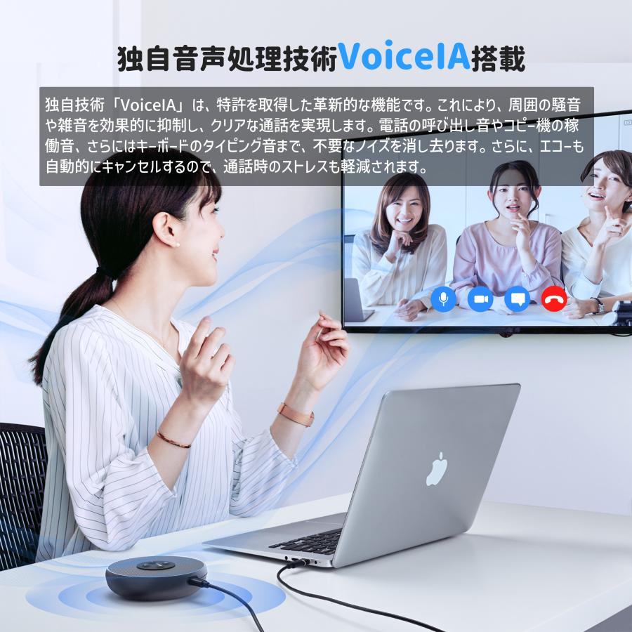 【40%OFF+ポイント高還元|特典2点付】 EMEET M1A スピーカーフォン ZOOM認証済 会議用 ノイズキャンセリング 全方向集音マイク 有線接続 スピーカー |  | 03