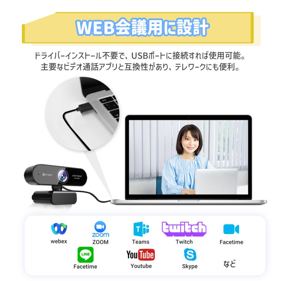 【43%OFF+6/6最大Point21%|特典付】 EMEET ウェブカメラ Nova フルHD 1080P マイク付き ウェブ会議 96度広角 360度回転 広角 WEBカメラ テレワーク イミート｜starq-online｜03