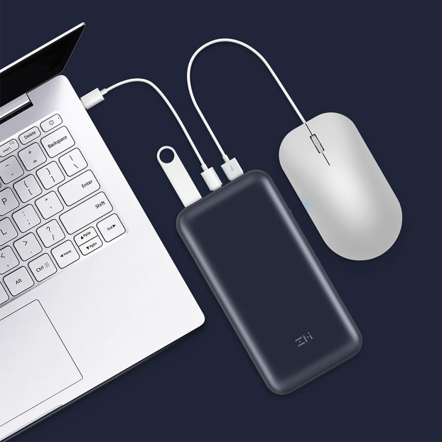 ZMI QB820 モバイルバッテリー 大容量 20000mAh 急速充電 3ポート同時出力 USBハブ機能付 充電器 Xiaomi