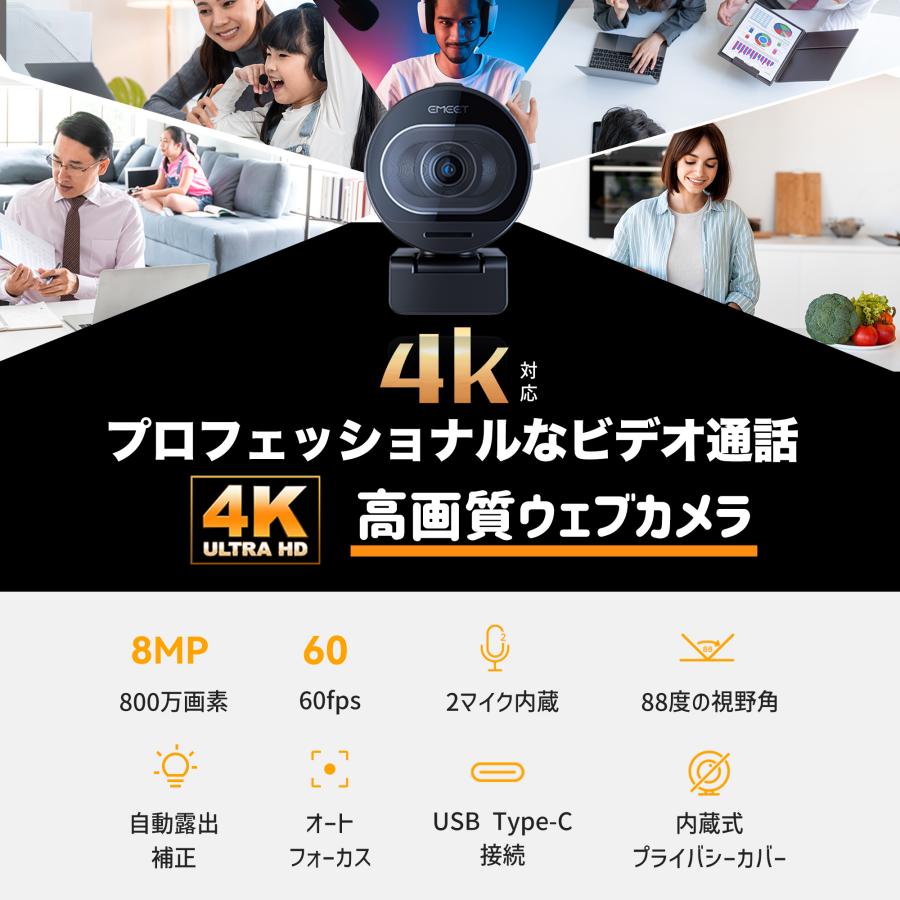 eMeet 【春セール限定(15%OFF+ポイント爆増) 特典3点】 EMEET 4K Web