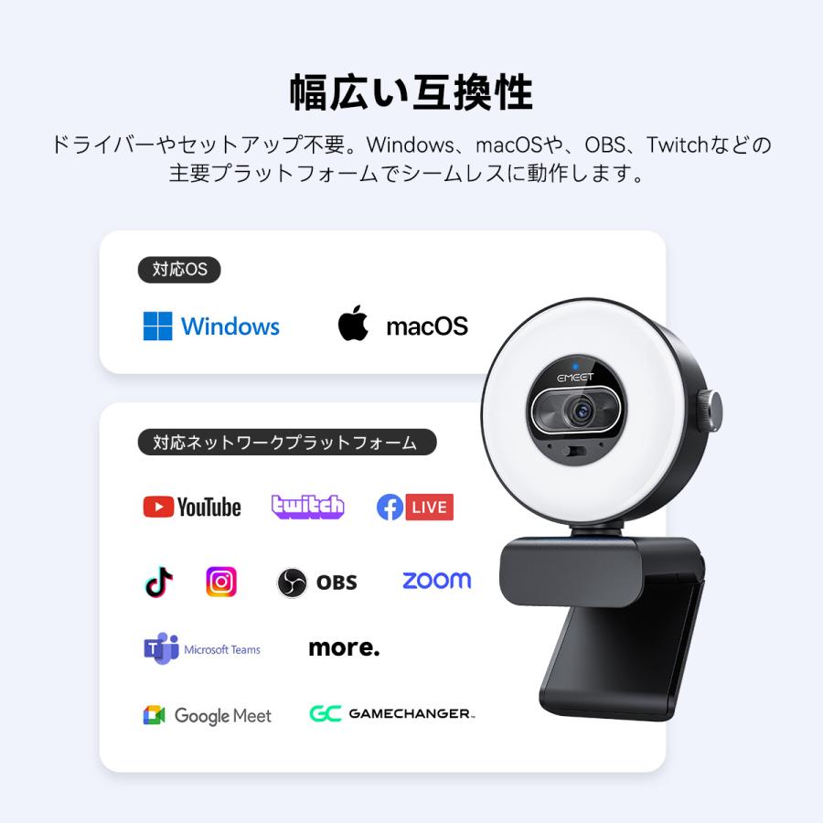 eMeet 【新生活応援セール！10%OFF 特典付】 EMEET S600L 4K Webカメラ