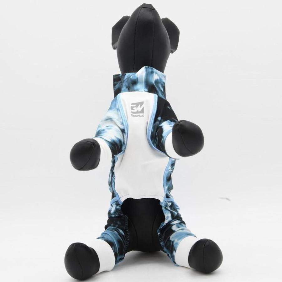 GEWALK ジウォーク 2025年モデル マーブル プリント プロテクト ストレッチ ロンパース 5XLサイズ 大型犬 ラッシュガード ドッグウェア