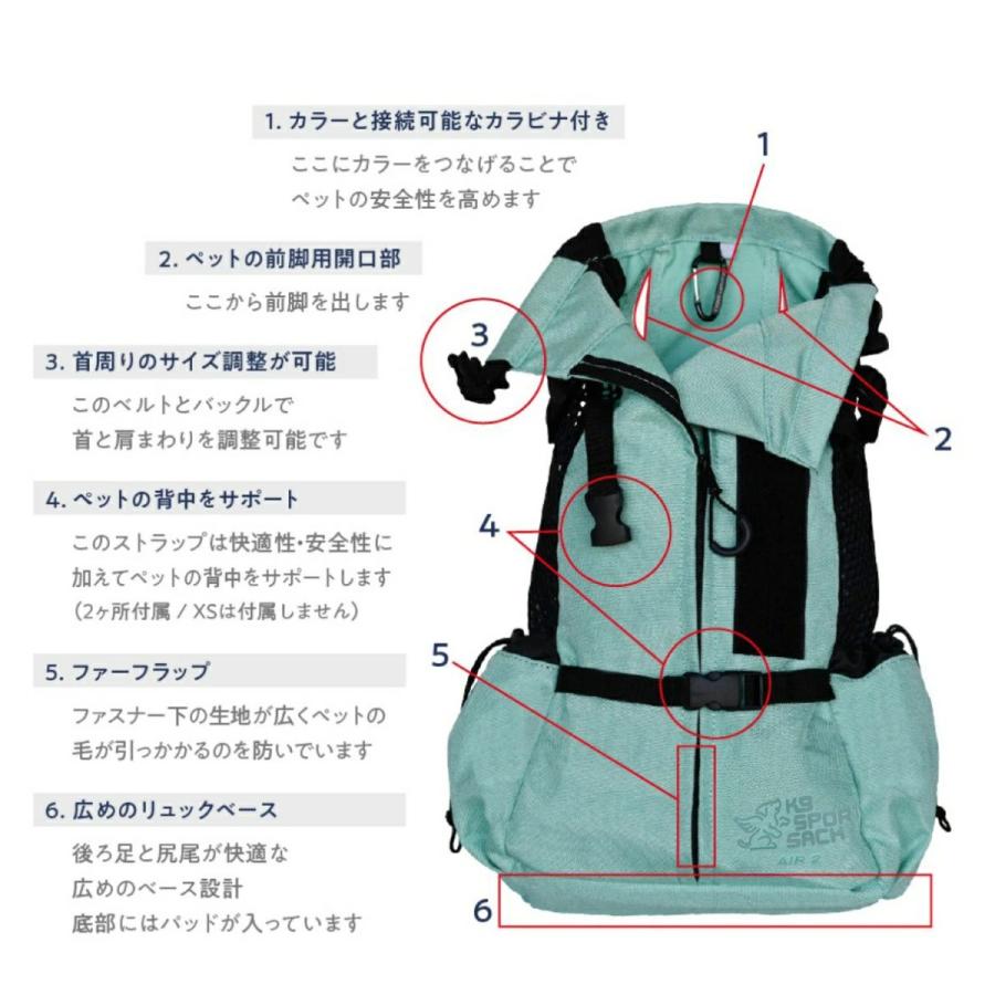 K9 スポーツサック Air2 Sport Sack 新ロゴタイプ S-L ブラック グレー