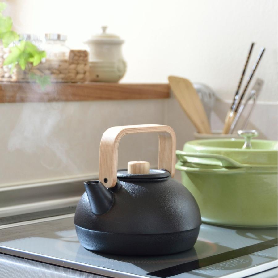 山形鋳物 鋳心ノ工房 鉄瓶兼用急須 ティケトル S ホワイトオーク1.2L 鉄瓶 日本製 直火 IH対応 伝統工芸品の画像
