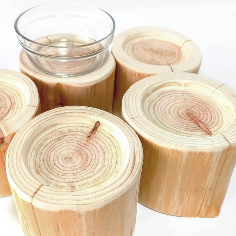 Felesto フェレスト Log Bowl ヒノキのログボウル 丸太の餌台 節なし