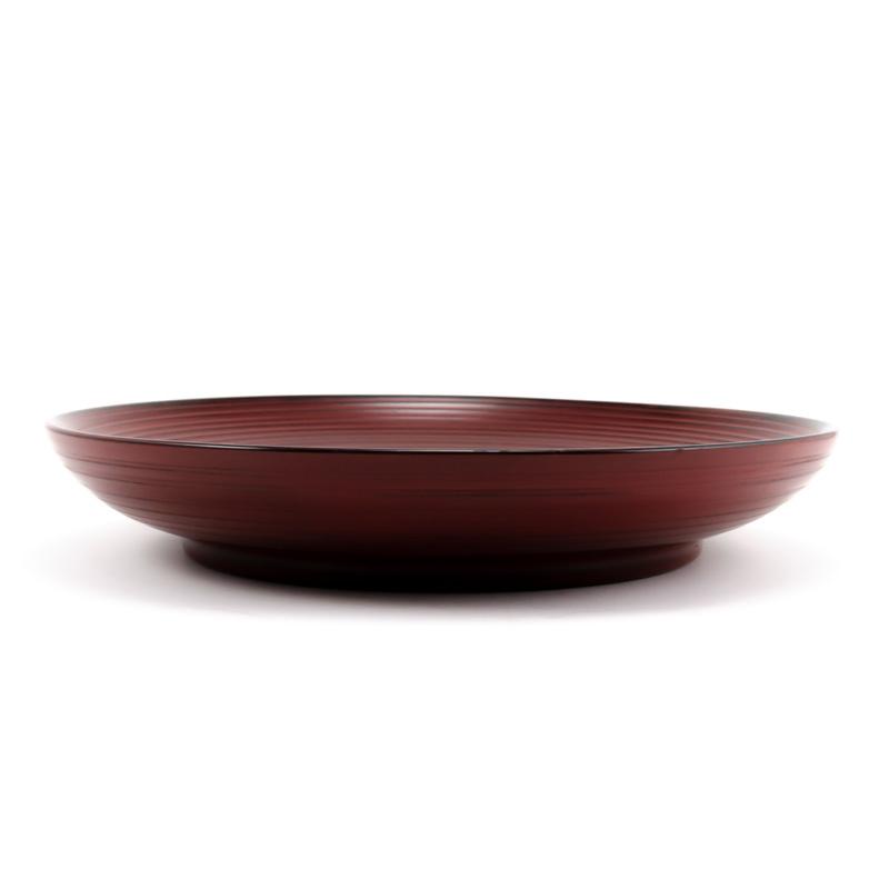 皿 漆塗り 郷自然工房 No.27 銘々皿（朱下地目渦巻） 直径15.2cm