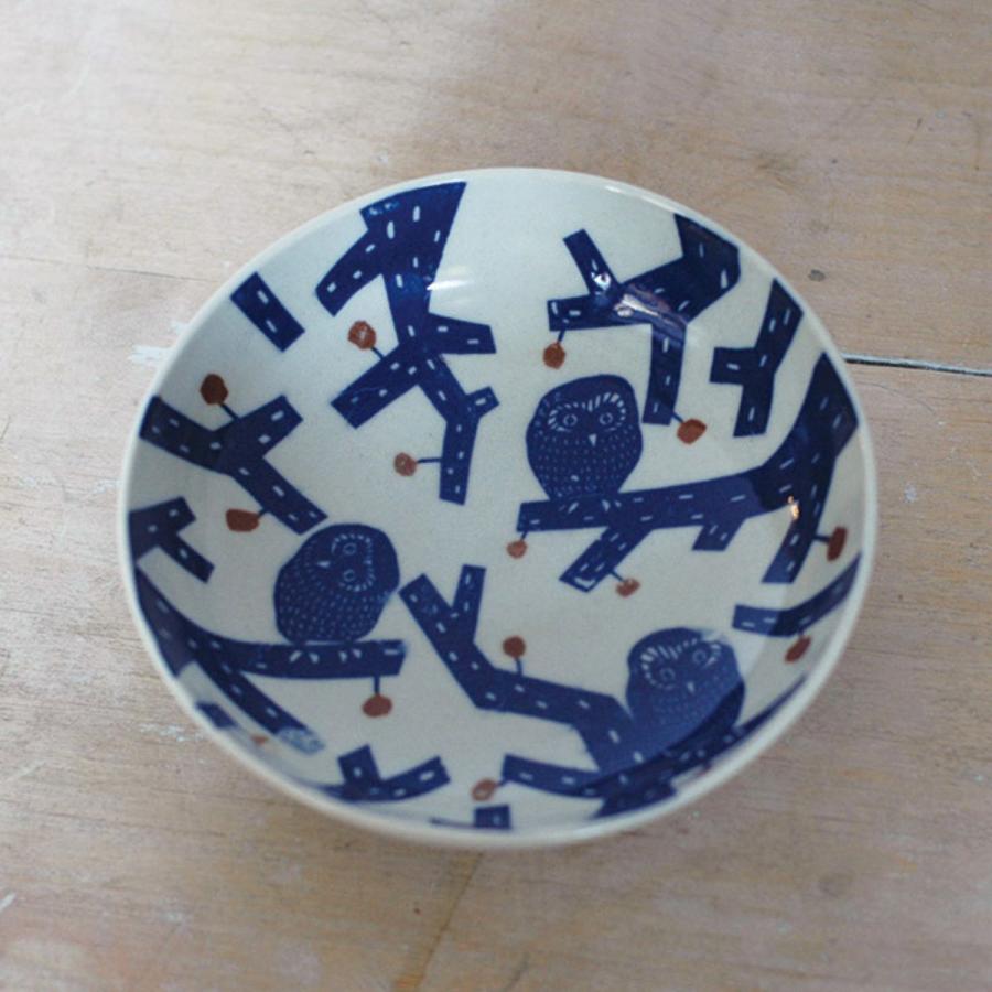 なます皿 たんぽぽ ふくろう ぶらさがり 群れ katakata 直径15cm×高さ