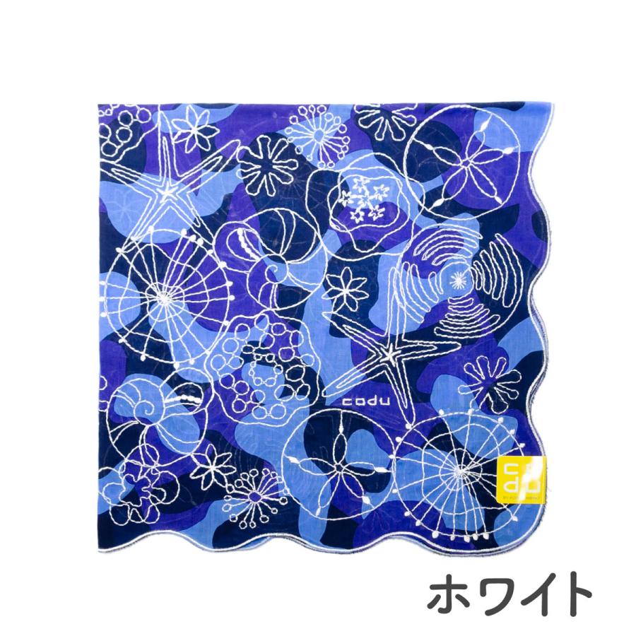 ヒビノコヅエ KODUE HIBINO ハンカチ クラゲ 大判ハンカチ 全面刺繍