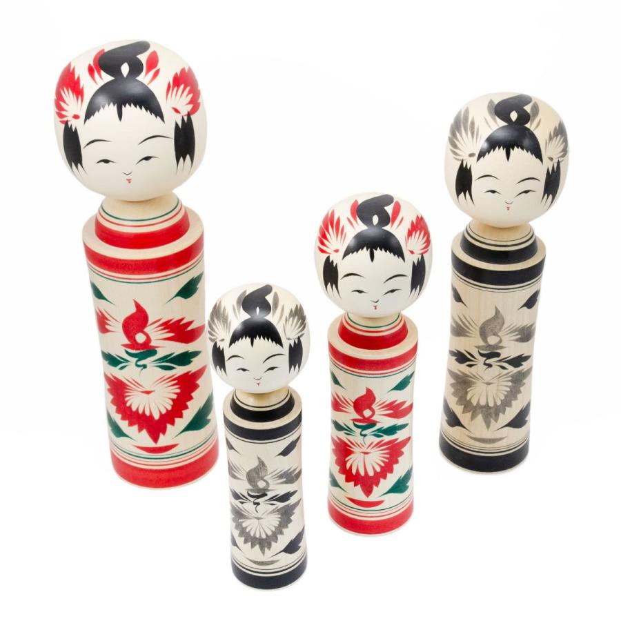 鳴子系 伝統こけし こけし 墨 六寸 約18cm こけしの岡仁 岡崎