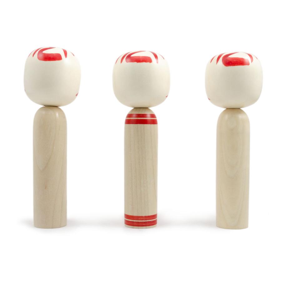 遠刈田系 伝統こけし こけし 桜くずし 衿／赤ろくろ線 五寸 約15cm