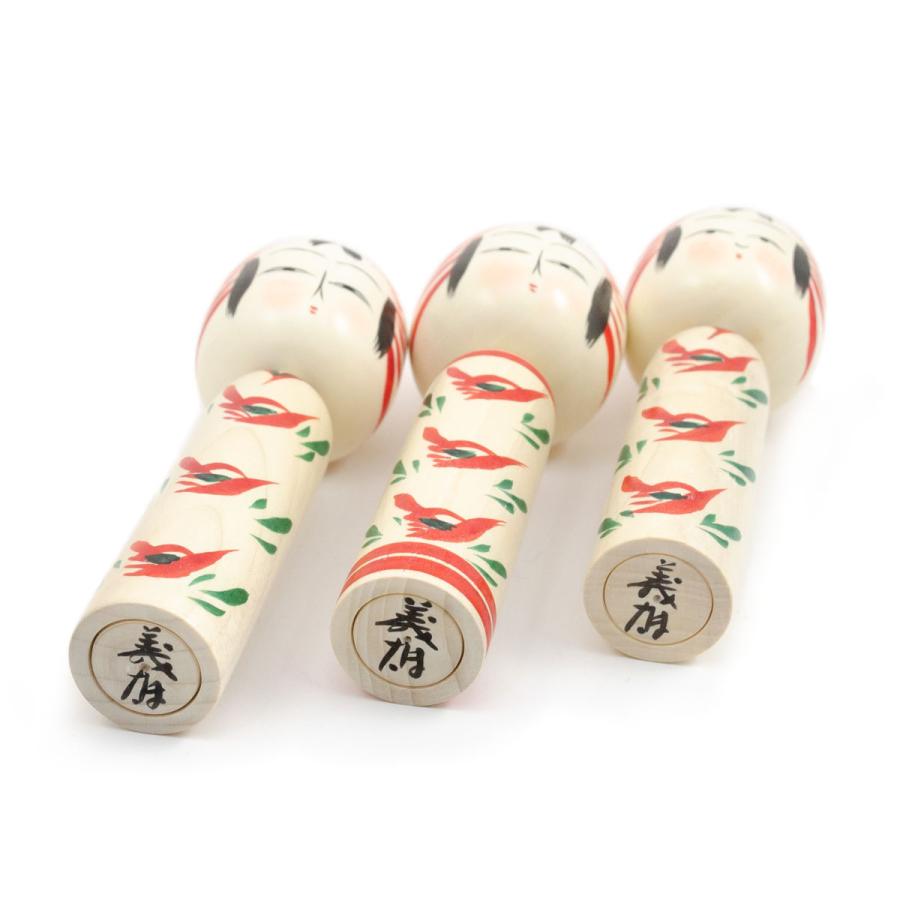 遠刈田系 伝統こけし こけし 桜くずし 衿／赤ろくろ線 五寸 約15cm