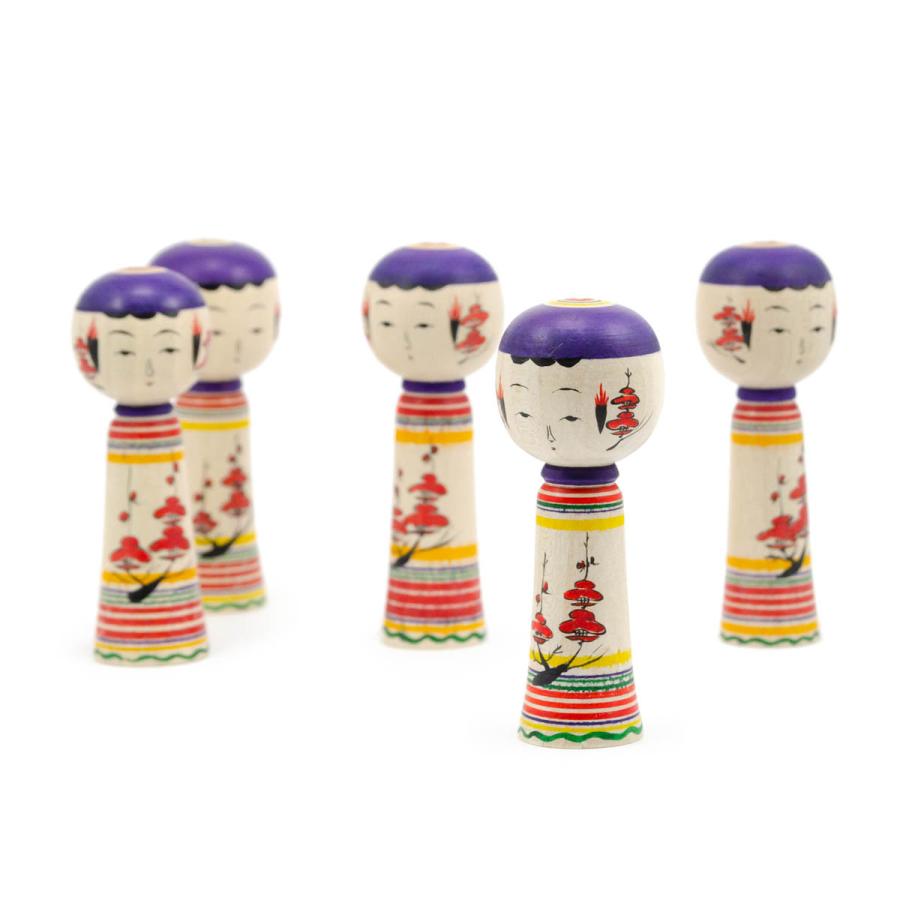 弥治郎系 伝統こけし こけし 三寸 約9cm 梅こけし／直胴 富塚 由香