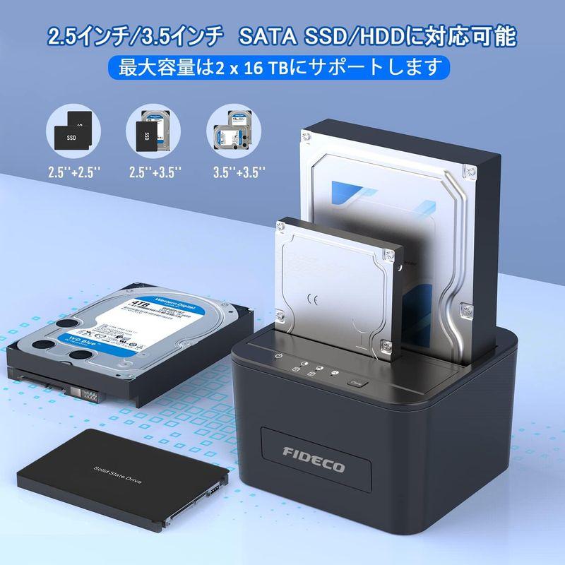 FIDECO HDDスタンド、USB3.0接続 2.5型 / 3.5型 SATA HDD/SSD対応、パソコンなしでHDDのまるごとコピー機｜stars-select｜04