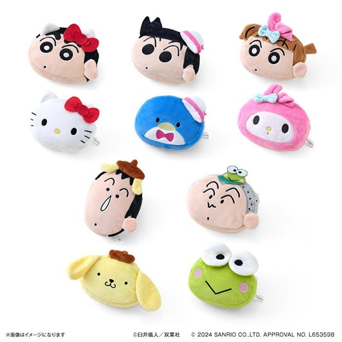 クレヨンしんちゃん×サンリオキャラクターズ　リバーシブルポーチ5種コンプリート 送料無料 クレヨンしんちゃん × サンリオキャラクターズ