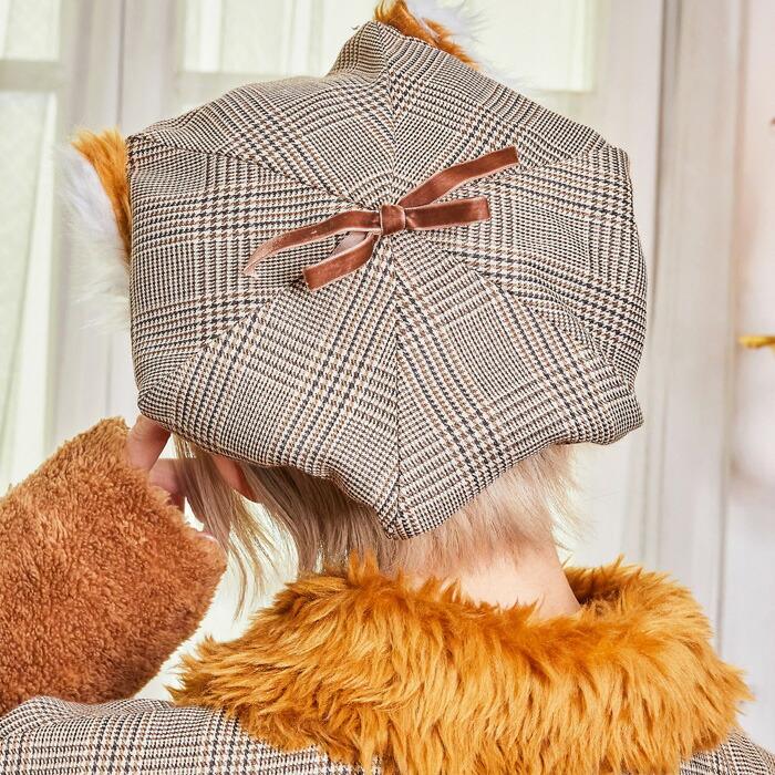 送料無料 男女兼用 ファングル きつね探偵シャツ 篠崎こころ 黒崎一叉 ブラウン シャーロック ボーイ 名探偵 探偵 帽子 狐 キツネ 制服 おそろ カップル メンズ |  | 10