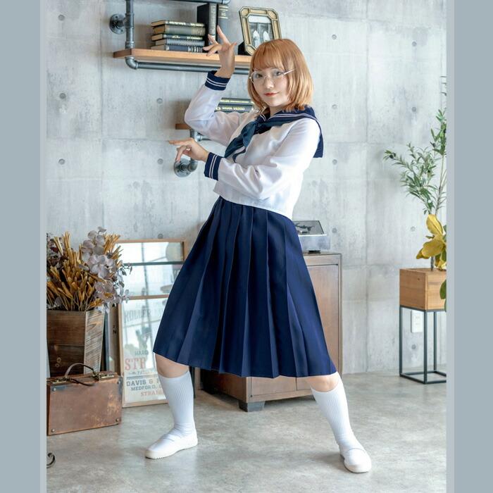 レトロセーラー セーラー 上下セット ネイビー 紺 セーラー服 80年代風 