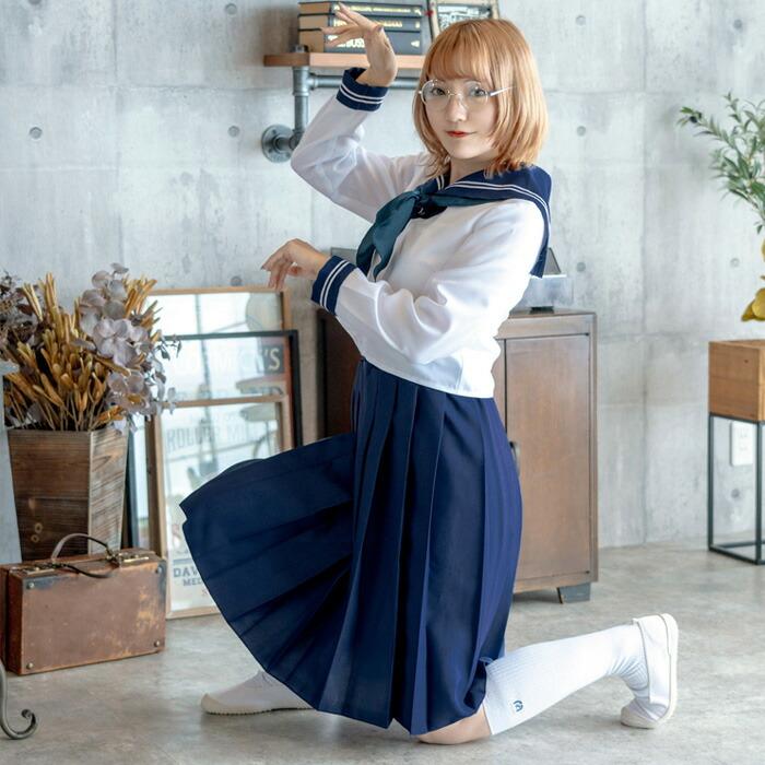 レトロセーラー セーラー 上下セット ネイビー 紺 セーラー服 80年代風