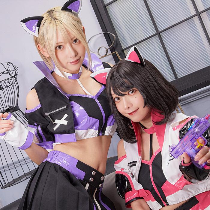 エナメル猫耳コスプレ 送料無料 サイバーイリス キャット ピンク えなこ 猫耳 猫 ネコ