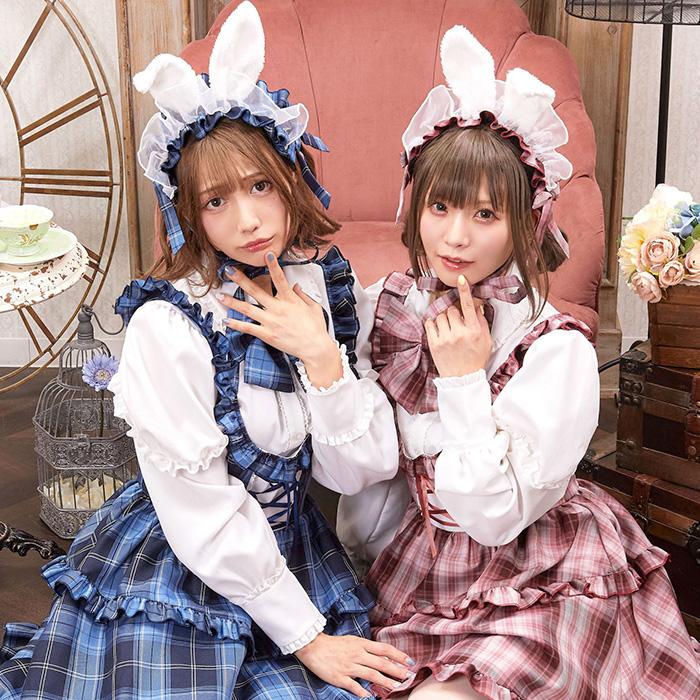 青子＊yukiemon　リボンバニー　ワンピース　ブラック　黒　うさぎ 送料無料 ブリティッシュバニー ドーリー ブルー 篠原みなみ