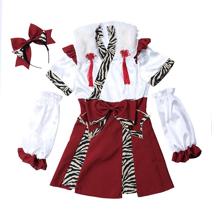 送料無料 INAZUMA鬼girl 巫女 篠崎こころ レッド 赤 巫女さん 和風 着物 みこさん カチューシャ ワンピース アームカバー トラ柄 節分 おに オニ 鬼コスプレ |  | 01