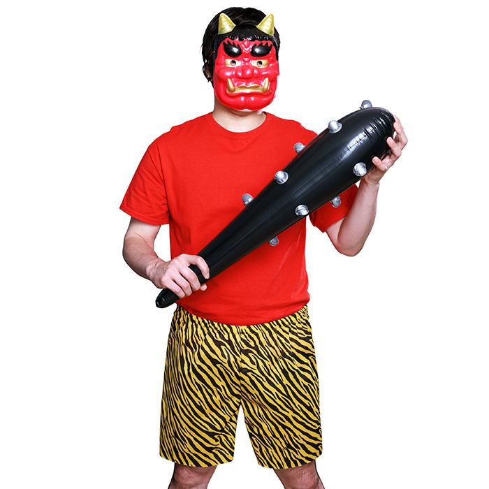 送料無料 定番節分 鬼セット NP 赤 お面 おめん 節分 せつぶん おに