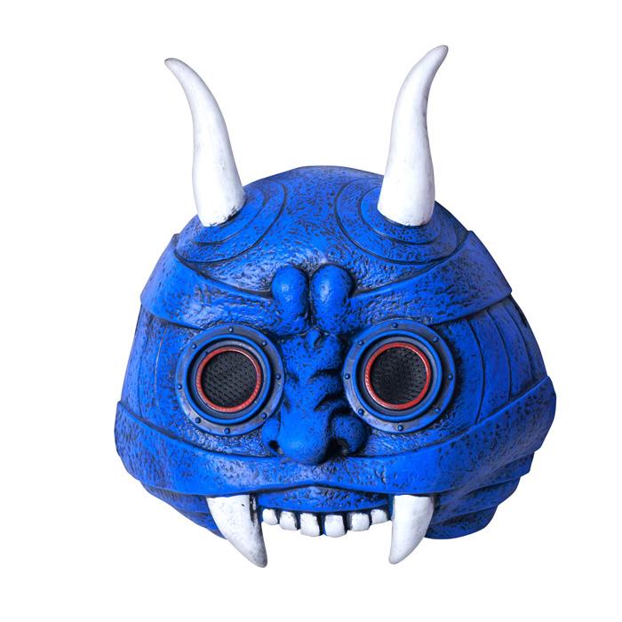 ハーフ鬼マスク 青 お面 おめん 節分 せつぶん おに オニ リアル 怖い