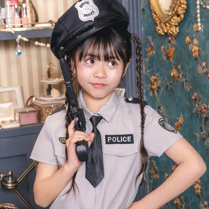 キッズ グレイ ポリス パンツ グレー ブラック 警察官 コスプレ 衣装 コスチューム ハロウィン 子供用 子ども 幼稚園 小学生 男の子 女の子 男の子 120 140 |  | 04