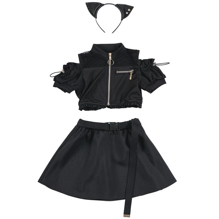 キッズ トキシック キャット 黒猫 ネコ ねこ 猫耳カチューシャ 黒 コスプレ 衣装 コスチューム ハロウィン 仮装 子供用 子ども 幼稚園児 小学生 低学年 女の子 |  | 01